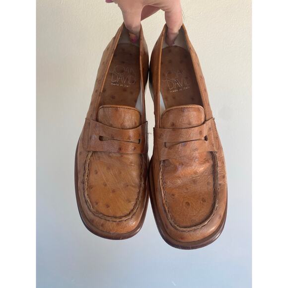 Handmade in Italy Genuine Ostrich Loafers Womens Size 8 Joan & David - Picture 1 of 6